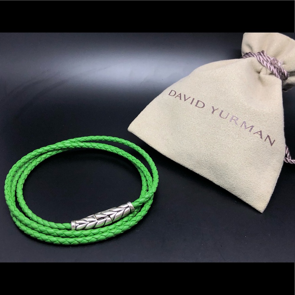 David Yurman Chevron Triple-Wrap Bracelet In Green